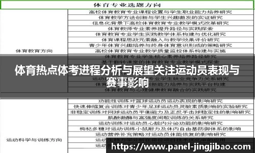 体育热点体考进程分析与展望关注运动员表现与赛事影响